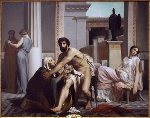 Ulisses reconhecido pela sua enfermeira, Euryclee de William Adolphe Bouguereau