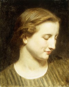 Mulher em um vestido listrado de William Adolphe Bouguereau