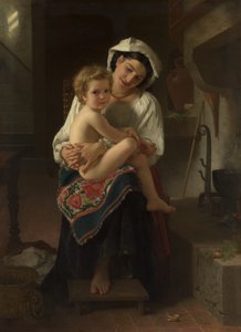 Jovem mãe olhando para seu filho, 1871. de William Adolphe Bouguereau