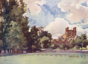 Christchurch Meadows, a estância da moda quando "Tom Brown" e "Verdant Green" eram estudantes (litografia a cores)
