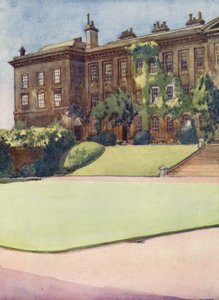 Quadrilátero frontal do Worcester College (litografia a cores)