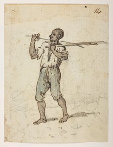 14 Habitantes de St. Jago. de um Álbum de 372 desenhos de paisagens, costas, trajes e vida quotidiana feitos durante a embaixada de Lord Macartney no Imperador da China, entre 1792 e 1794 (lápis e aguarela sobre papel) de William Alexander