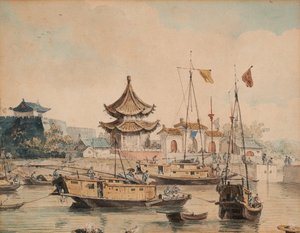 Cena chinesa (Templo e Shinsan) de William Alexander