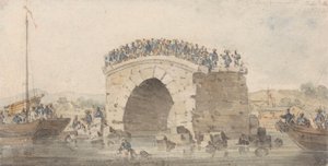 Restos de uma ponte em San-Sien-Wey no Pei-Ho, perto de Tong-Tcheou, 15 de Agosto de 1793 de William Alexander