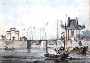 Navios perto de uma eclusa de William Alexander