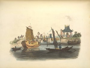 Navios que passam por uma comporta