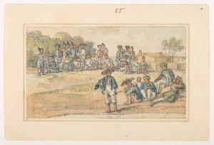 f.11 55 Estudos de chinês,  de um Álbum de 372 desenhos de paisagens, litorais, trajes e vida cotidiana feitos durante a embaixada de Lord Macartney ao Imperador da China, entre 1792 e 1794 (lápis e aquarela sobre papel) de William Alexander