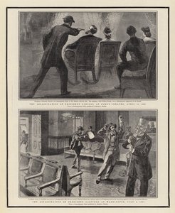 O Assassinato do Presidente Lincoln no Teatro de Ford, em 14 de abril de 1865, o Assassinato do Presidente Garfield em Washington, em 2 de julho de 1881