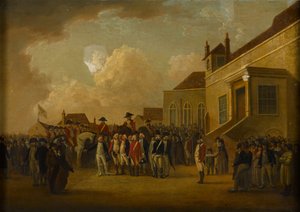 Frederick Augustus, duque de York, revisando tropas na Flandres, 1794 por volta de de William Anderson