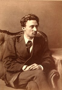 Retrato do autor Vsevolod Mikhailovich Garshin (foto sépia) de William Andreevich Carrick