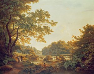 Figuras de um açude no rio Clodiagh na floresta de Charleville, condado de Offaly, 1801