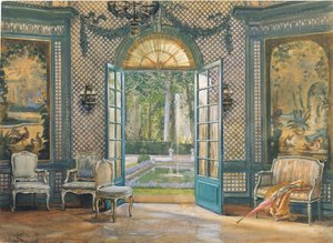 Sala de música &39;Villa Trianon&39;, c.1920s (w - c no papel) de William B. E. Rankin