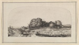 Ajardine com uma cópia de Haybarn e de um rebanho dos carneiros, 1750-1810.