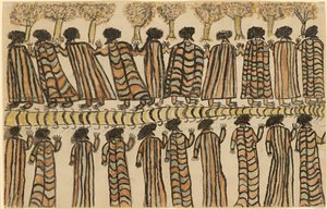 Figuras em mantos de pele de gambá de William Barak