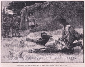 Execução de Sir Charles Lucas e Sir George Lisle AD 1648 de William Barnes Wollen