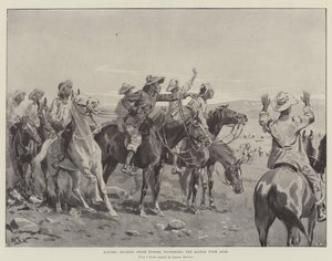 Kaffirs, segurando cavalos de reposição, testemunhando a batalha de Afar