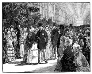 Visita real e imperial ao Palácio de Cristal, década de 1850, c1888. de William Barnes Wollen
