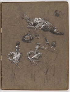 Estudos para a pintura a óleo A bandeira: Albuhera, 16 de maio de 1811 de William Barnes Wollen