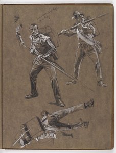 Estudos para a pintura a óleo A bandeira: Albuhera, 16 de maio de 1811 de William Barnes Wollen