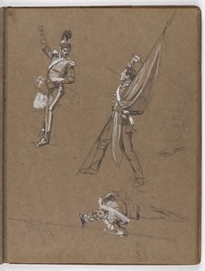 Estudos para a pintura a óleo A bandeira: Albuhera, 16 de maio de 1811 de William Barnes Wollen