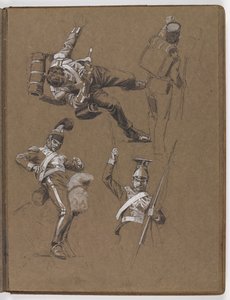 Estudos para a pintura a óleo A bandeira: Albuhera, 16 de maio de 1811 de William Barnes Wollen
