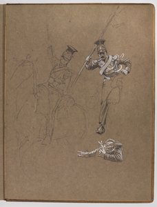 Estudos para a pintura a óleo A bandeira: Albuhera, 16 de maio de 1811 de William Barnes Wollen