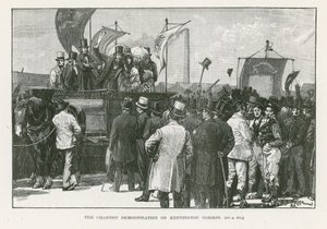 A demonstração cartista em Kennington Common, Londres de William Barnes Wollen