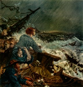 "Grace Darling e seu Pai Salvando a Tripulação Náufragos, 8 de Setembro de 1838", 1942.  