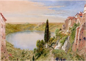 Lago Nemi, 1862 (bc, lápis e wc no papel)