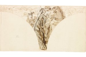 Esboço para Mural no Wallington Hall (bodycolour) de William Bell Scott