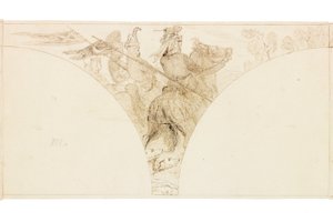 Esboço para Mural no Wallington Hall (bodycolour) de William Bell Scott