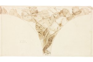 Esboço para Mural no Wallington Hall (bodycolour) de William Bell Scott