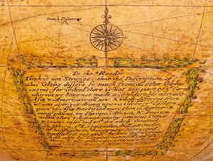 Globo terrestre inglês primitivo, c.1673