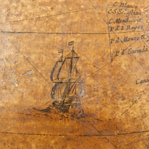 Globo terrestre inglês primitivo, c.1673