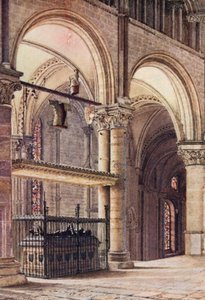 Túmulo de Eduardo, o Príncipe Negro, na Capela da Trindade, Catedral de Cantuária (litografia a cores) de William Biscombe Gardner