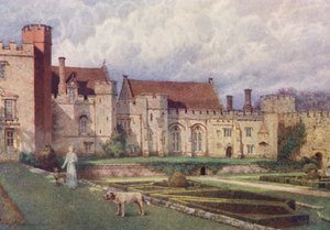 Penshurst Place a partir do terraço (litografia a cores) de William Biscombe Gardner