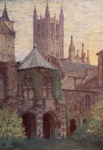 O Batistério, Catedral de Cantuária (litografia a cores)