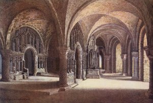 A Capela de "Nossa Senhora" na cave, Catedral de Cantuária (litografia a cores) de William Biscombe Gardner