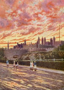 The Close of a Stormy Day, Deal Castle (litografia a cores) de William Biscombe Gardner