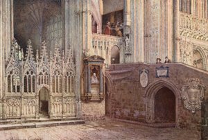 O Martírio, Catedral de Cantuária (litografia a cores) de William Biscombe Gardner