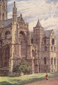 O lado sul da catedral, Cantuária (litografia a cores) de William Biscombe Gardner