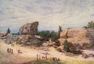 The Toad Rock, Rusthall Common, Tunbridge Wells (litografia a cores) de William Biscombe Gardner