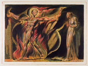 Um Homem Nu em Chamas, placa 26 de &39;Jerusalém&39; de William Blake