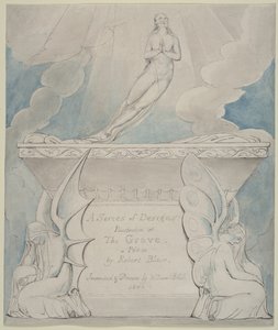 Uma página de título para "The Grave" de William Blake
