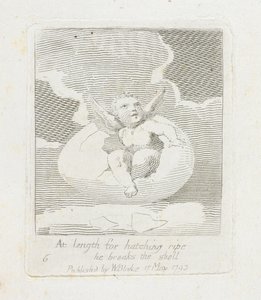 No comprimento para chocar maduro ele quebra a casca, placa 8 de &39;para crianças. As portas do paraíso &39;, 1793 de William Blake