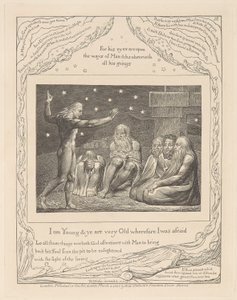 Livro de Jó, Placa 12, A Ira de Elihu de William Blake