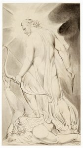 "Cristo pisando em Satanás", c1800 de William Blake