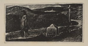 Viagem de Colinets, marco marcado milhas LXII a Londres, de Pastorais de Thorntons de V ..., 1821. de William Blake
