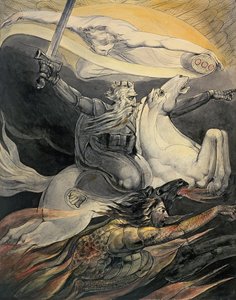 Death on a Pale Horse, c.1800 (tinta e aquarela) de William Blake
