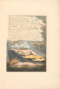 Europa. Uma profecia, ilustração 6, Os ventos estridentes acordam. . . . (Bentley 7) de William Blake
